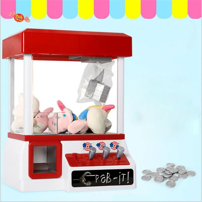 

ABS Plastic Vending Candy Grabber Machine Toy Mini Doll Claw Machine Slot Game Arcade Candy Coin Operated Game Entertainment