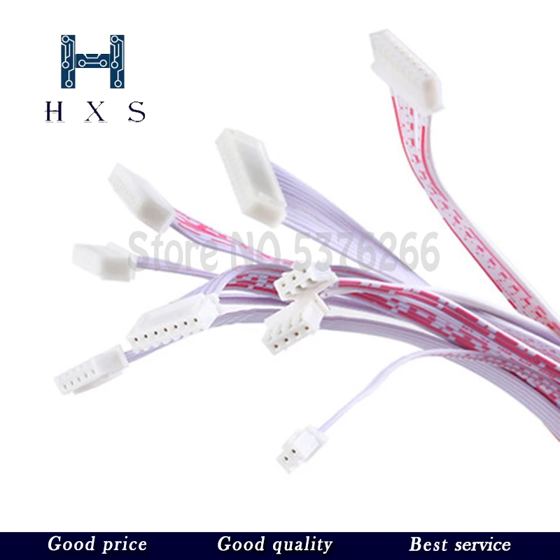 1PCS Red and White cable XH2.54 single head and double head 2.54mm 50CM 2/3/4/5/6/8/10/11/12P Connecting line