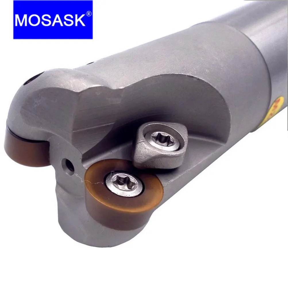 Imagem -03 - Mosask Emr Face Mill Tool Cnc Metal Trabalhando Torno Tungstênio Usinagem Nariz Redondo Carbide Fresa 25 mm 32 mm