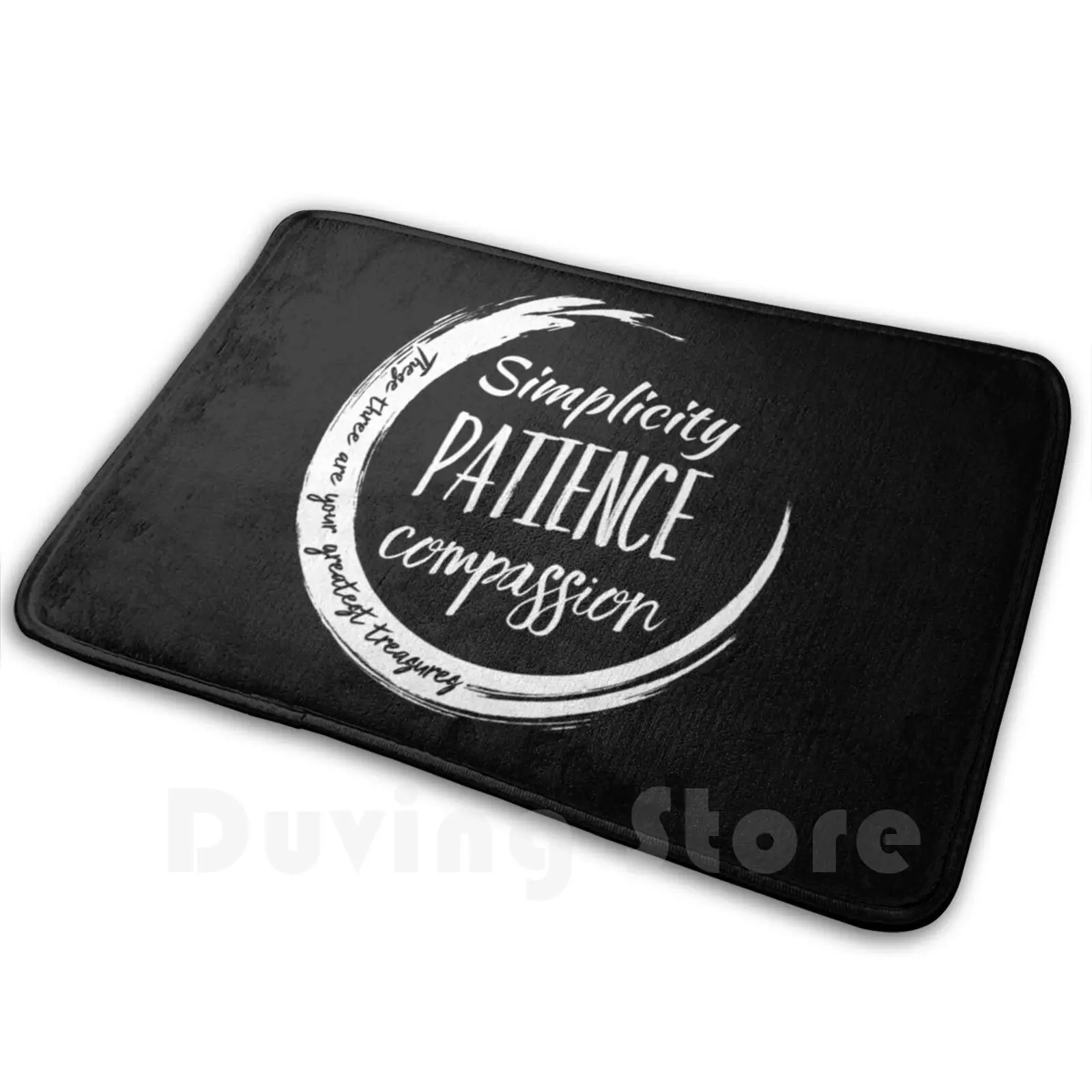 Ces trois sont vos grands trésors tapis tapis coussin doux simplicité Patience Compassion Lao Tzu Zen