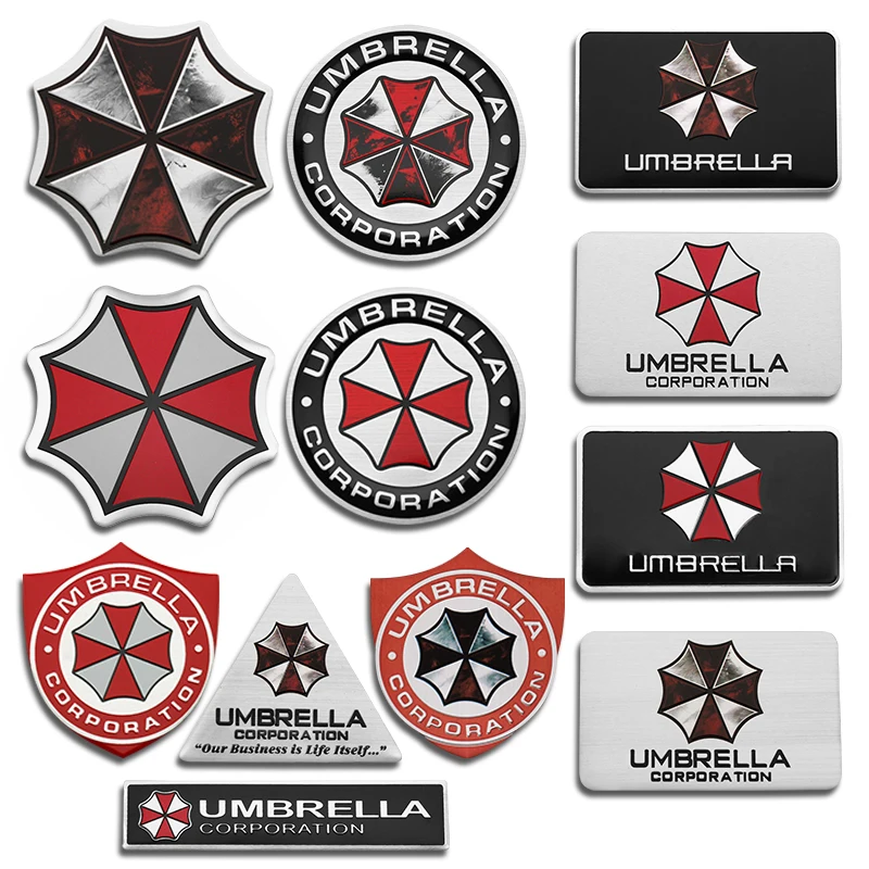 Car Styling 3D Aluminum Alloy Umbrella Corporation Car Stickers Decals Emblem Decorations Badge Auto Accessories