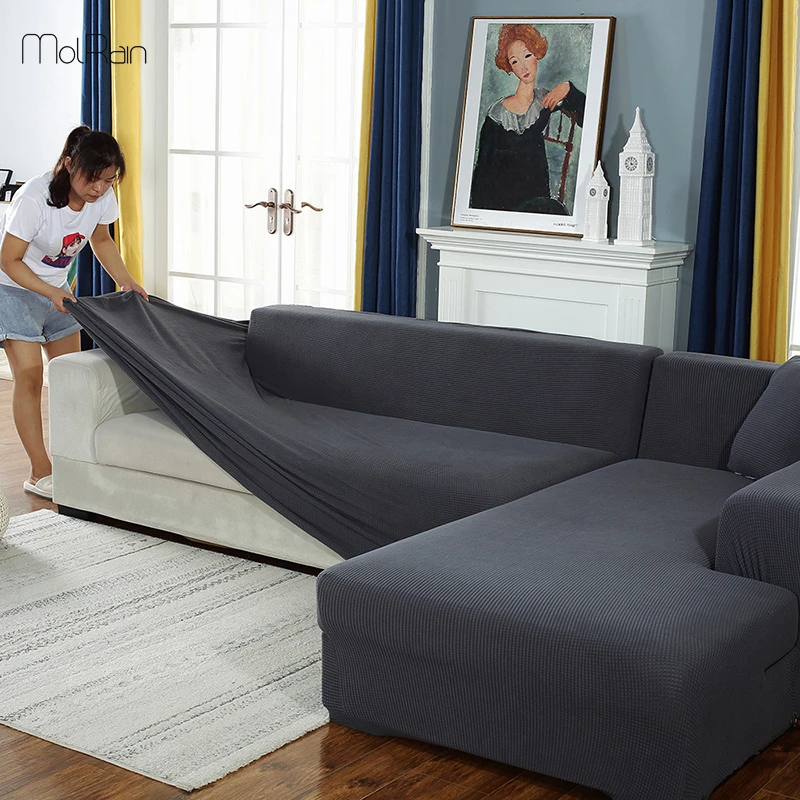 Elastische Sofa Cover Spandex Hoek Slaapbank Hoes Stoel Protector Woonkamer Elastische Spandex Hoezen 1/2/3/4/5 Zits