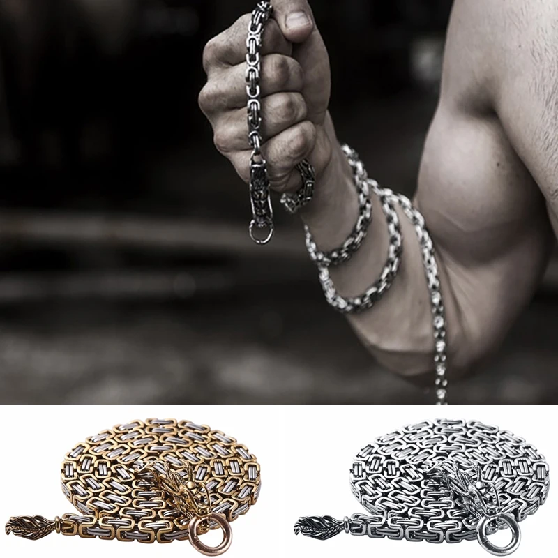 

101cm Men Outdoor Stainless Steel Dragon Hand Bracelet Tactical Whip Corrosion Resistance Self Defense Protect Waist Hanging