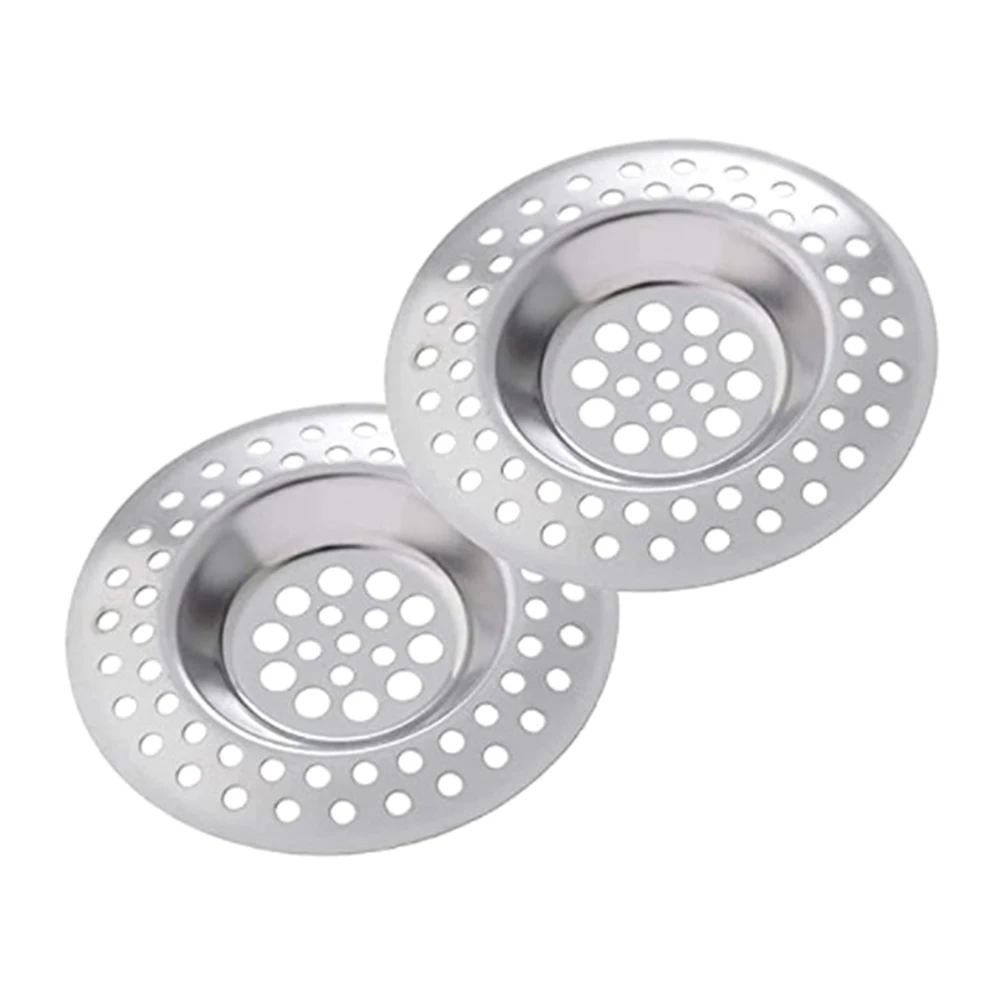 2 Pieces Of 7.5cm Bathtub Hair Dryer Plugs Stainless Steel Shower Drain Hole Filters Kitchen Metal Sink Filters Floor Drains