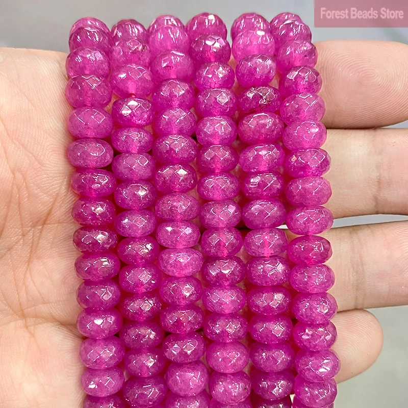 Smooth Faceted Wine Red Jaspers Rondelle Natural Stone Loose Spacer Beads 15'' Strand 8mm DIY Bracelet Necklace Jewelry Making