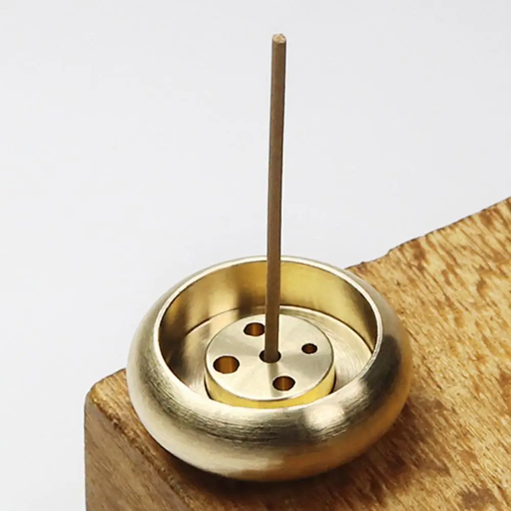 Incense Burner Brushed Surface Anti-oxidation Compact Detachable 5 Holes Brass Stick Holder for Home Decoration Decor