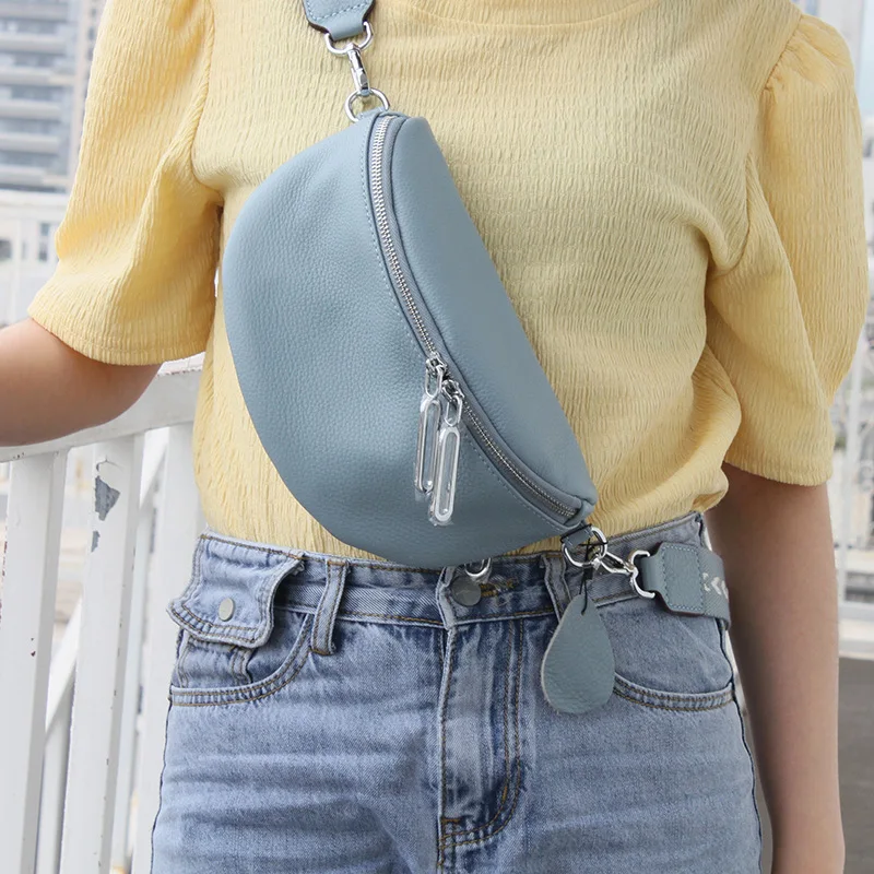 Summer Chest Bag Luxury Designer Brand Women\'s Bag Genuine Leather Handbags 2021 Fashion Shoulder Messenger Bag Female Purses