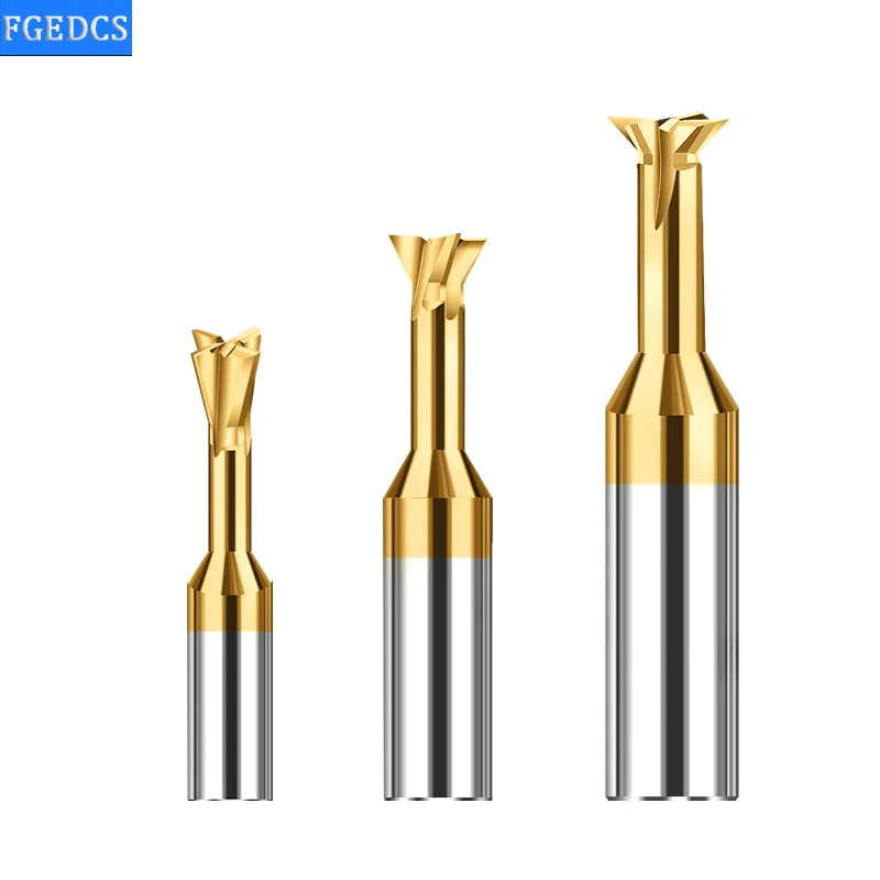 Tungsten Carbide Dovetail Milling Cutter Aluminum End Mill CNC groove Tool 45 75 60 Degree 0.8-16MM Metal Tool Steel Router Bits