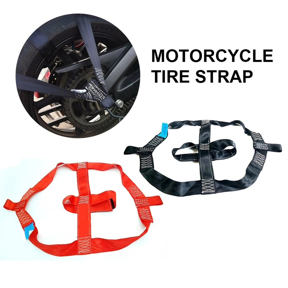 Motorcycle Electric Vehicle Binding Strap Fixing Fastening Rear Wheel Straps Universal Motorcycle Tire Straps For Easy Storage