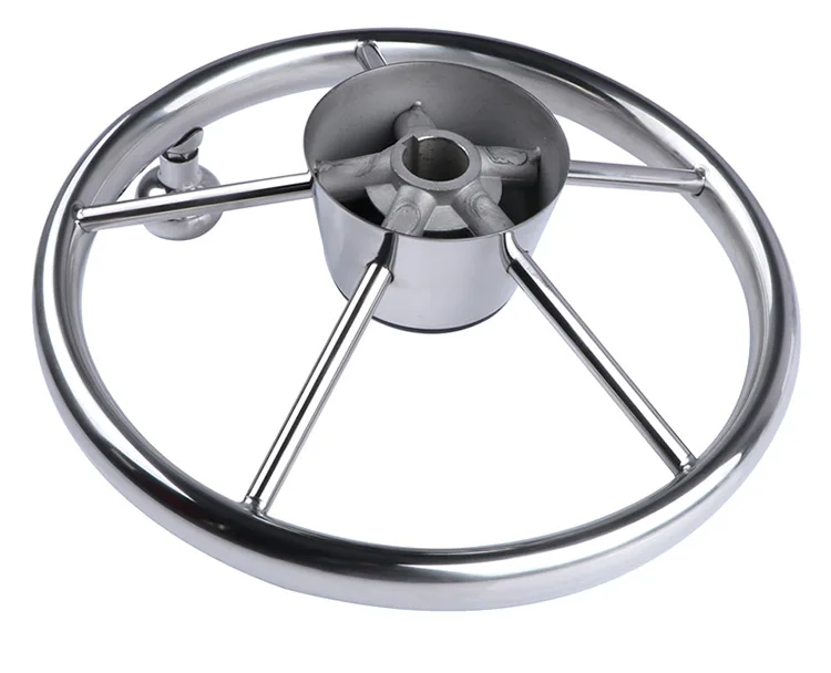 Volante náutico acero inoxidable 11 pulgadas con perilla para yate - imagen 3