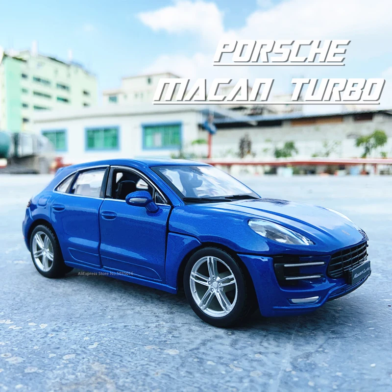 Bburago 1:24 Porsche MACAN blue simulation alloy car die-casting model handicraft decoration collection toy tools gifts