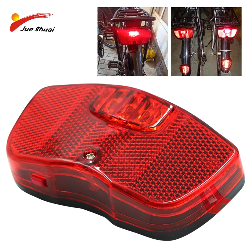 Bright Night Safe Rear Light for Bicycle AA Battery Power Supply Rack Carrier Taillight Red LED Lamp bike accessories cycling