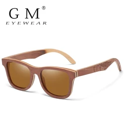 GM Polarized Skateboard Wooden Sunglasses Men UV400 Designer Sun Glasses Eyewear Gafas De Sol De Los Hombres Polarizados S4832