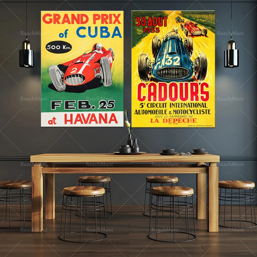 1953 Cadours motor racing poster | Retro Auto Racing | Auto sport print