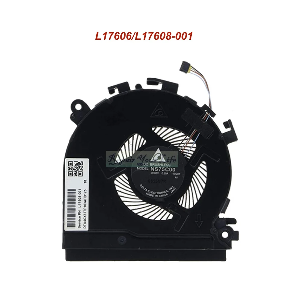 Imagem -06 - Ventiladores Cooler Gpu para Cpu de Laptop para hp Spectre X360 15-ch 15-ch011dx Ventilador de Refrigeração para pc Radiador L17605001 L17606 Ns75c0017j21 17j22