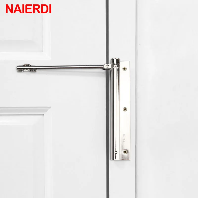 NAIERDI Adjustable Door Automatic Closer Stainless Steel Door Hinge Household Automatic Door Spring For Fire Rated Door Closers