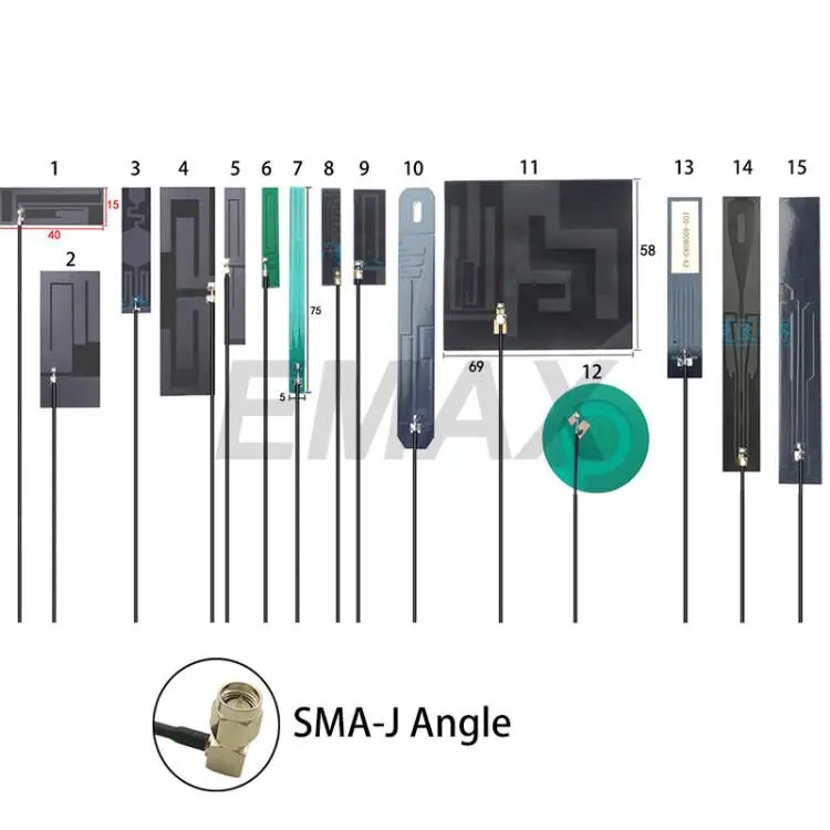 2Pcs SMA 90ข้อศอกมุม12ซม.ความยาว FPC เสาอากาศ LTE 4G FPC PCB Patch ภายในเสาอากาศ