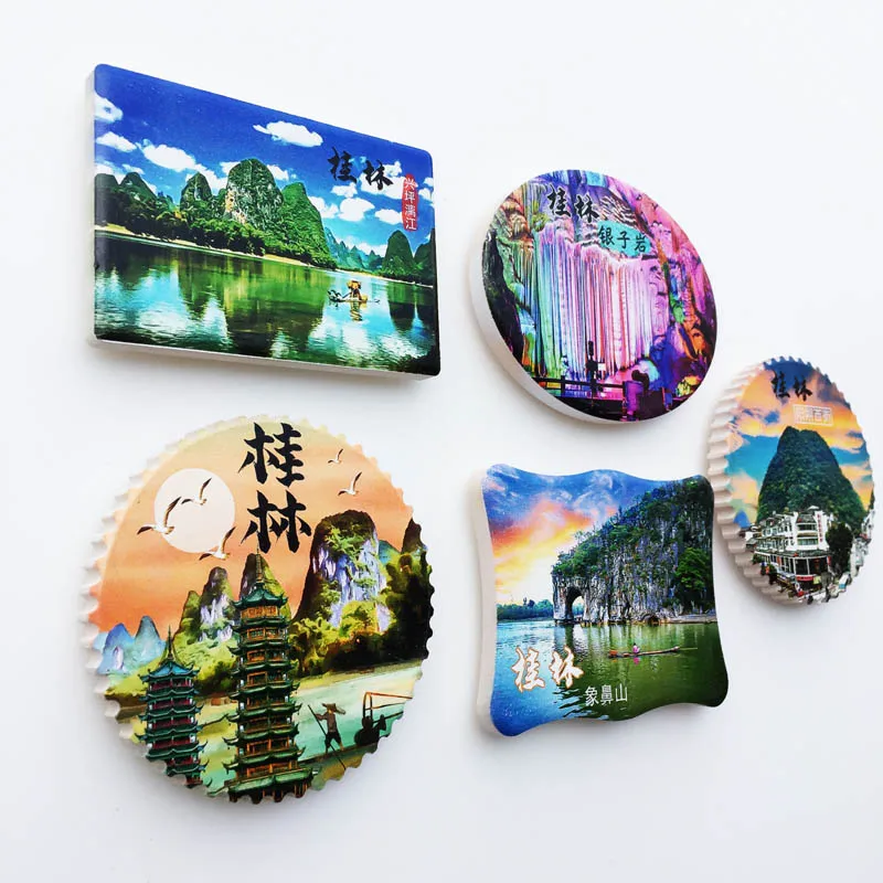 China Guilin Yunnan Qinghai Gansu Ceramics Magnets Fridge Magnetic Tourist Souvenir Decoration Articles Handicraft Gifts