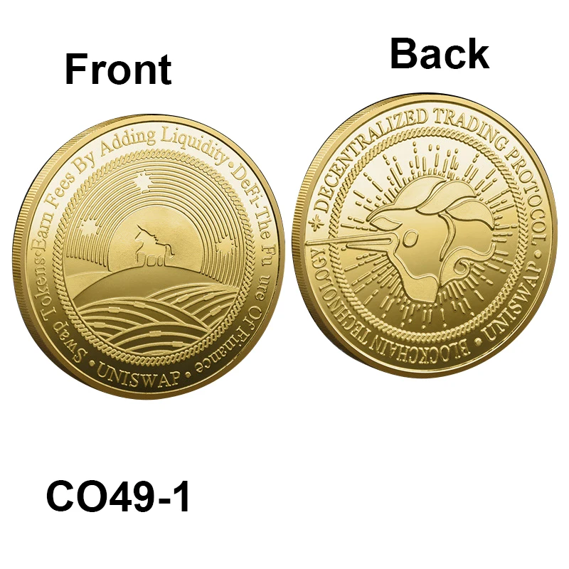 

CO49 UNISWAP Cryptocurrency Physical Gold Plated Souvenir Gift Silver Creative Crypto Coin blockchain Commemorative Coin