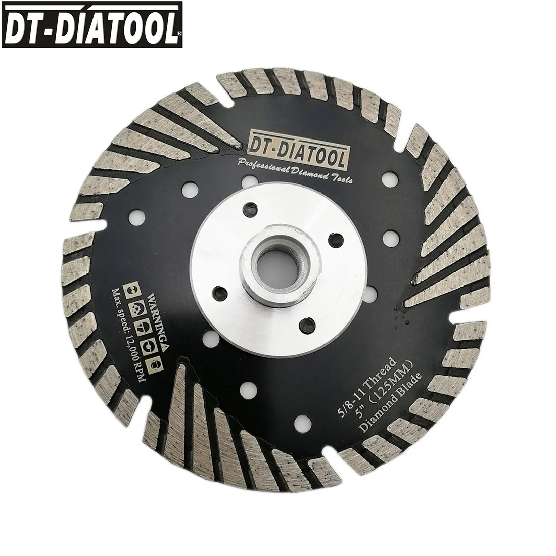 Lames de scie circulaire en diamant pressé à chaud DT-DIATOOL mm/5 ", Protection des dents inclinées 125 – 11, 5 pièces, 5/8