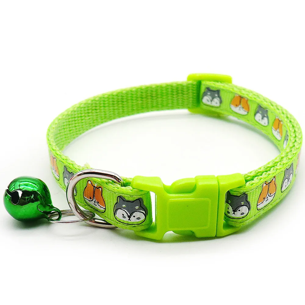 Wholesale 10Pcs Collars With Bell Delicate Safety Casual Nylon Dog Collar Neck Strap Fashion Adjustable Bell Pet Cat Dog Collar