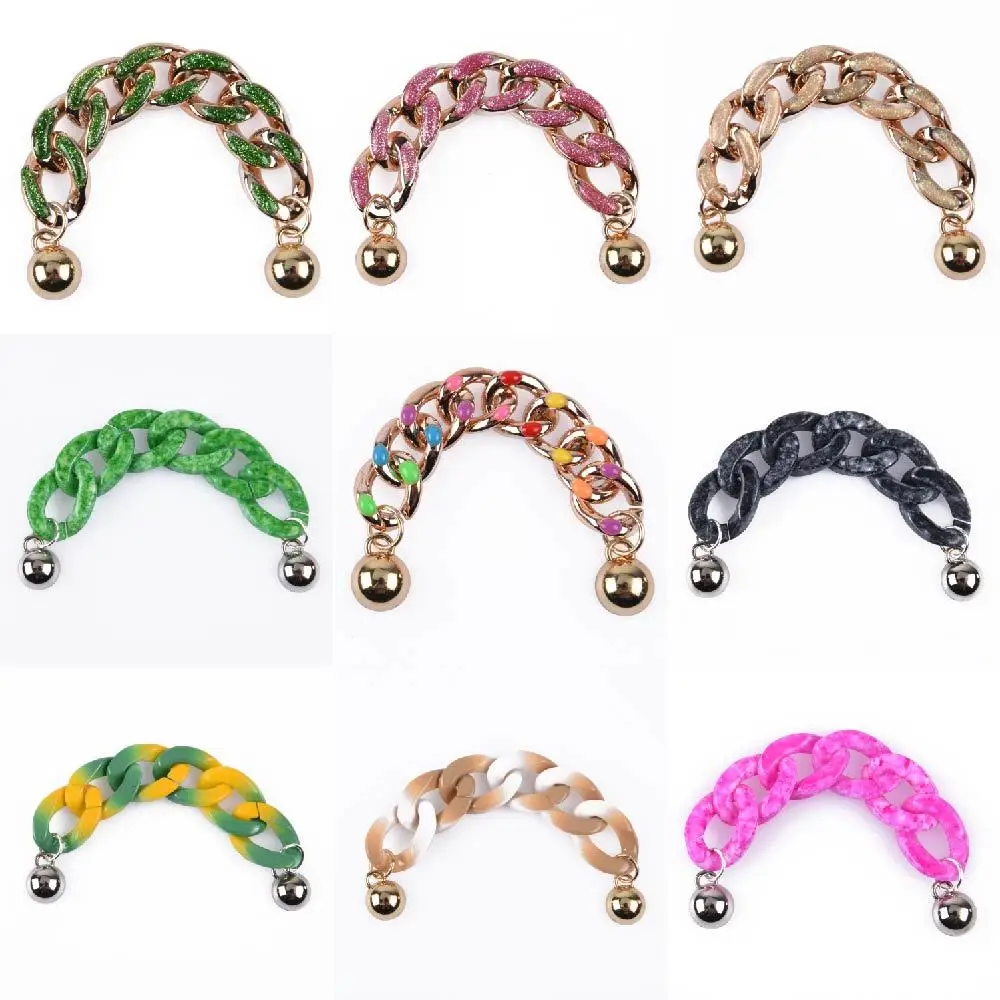 1pcs Lightweight Colorful Rainbow Gold Chains Shoe Charms Bling Men Women Metal Shoes Decorations Cute Heart Bear Clog Charms