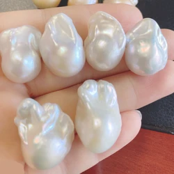 9-19mm Baroque Pearls 2A Quality High Luster Natural Freshwater Pearl Half Drilled Hole Loose Pearls for Making Fine Jewelry