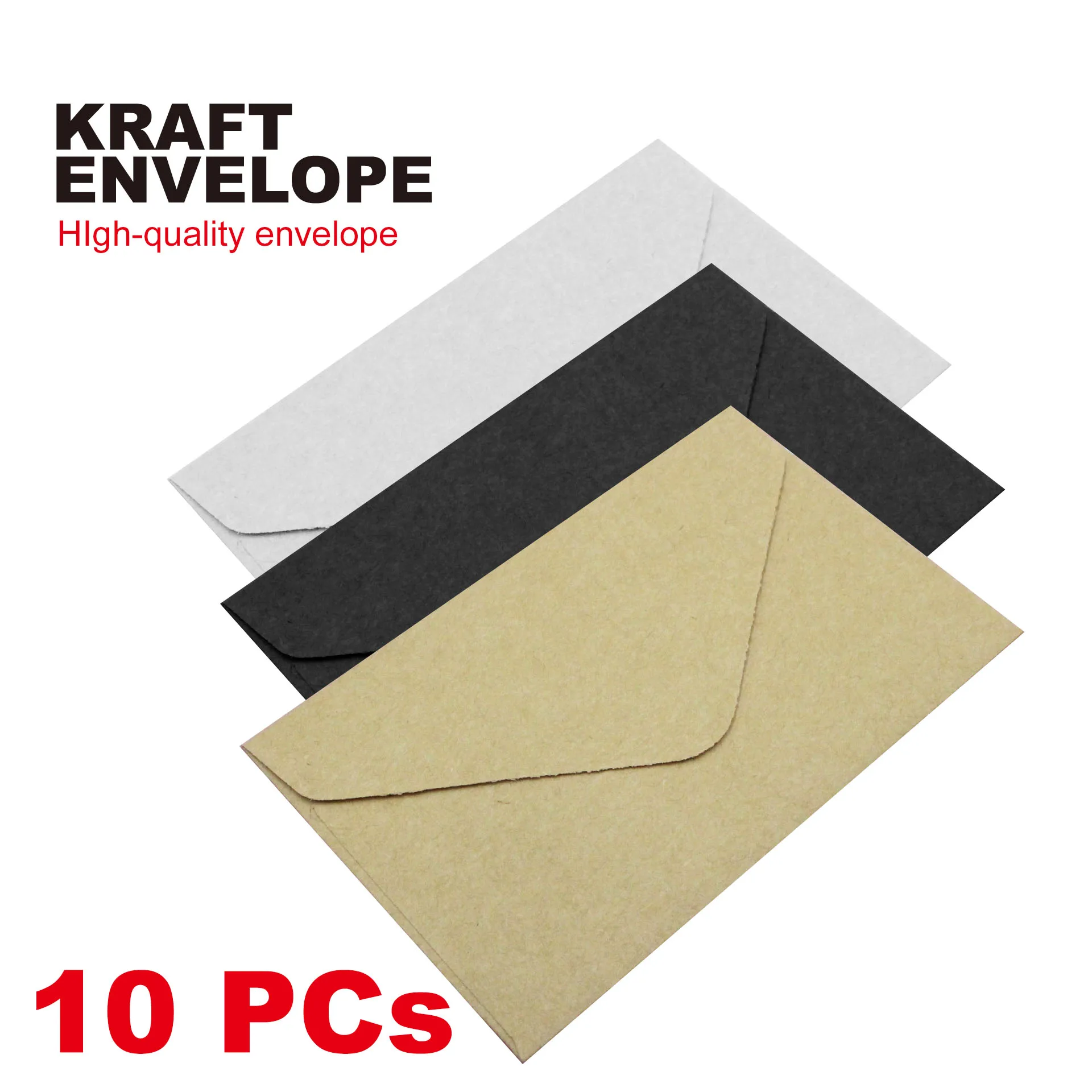 10PC Classical White Black Kraft Blank Mini Paper Window Envelopes Wedding Invitation Envelope Gift Envelope