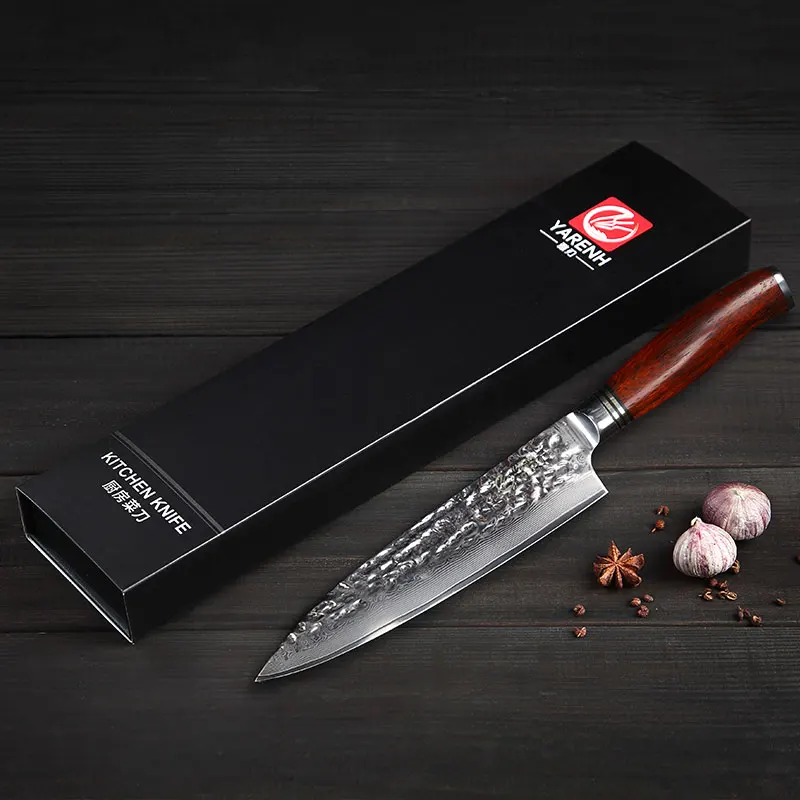 YARENH 8 Inch Chef Knife Japanese Damascus Stainless Steel 73 Layers Professional High Carbon Kitchen Knives Sharp Cooking Tools