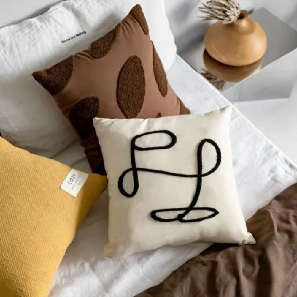 

office 2019 Cotton Living Room Sofa Funda Almohada Saten Pillowcase Office Waist Cushion Bed Bedside Cushion волейбол аниме