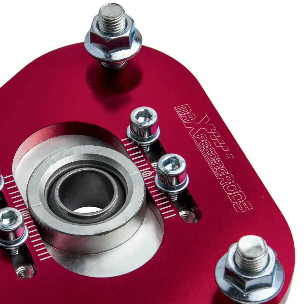 Pair Front Coilover Camber Plates for Toyota Celica 2000 2001 2002-2006 Red Camber Plate Top Mount Coilover Suspension
