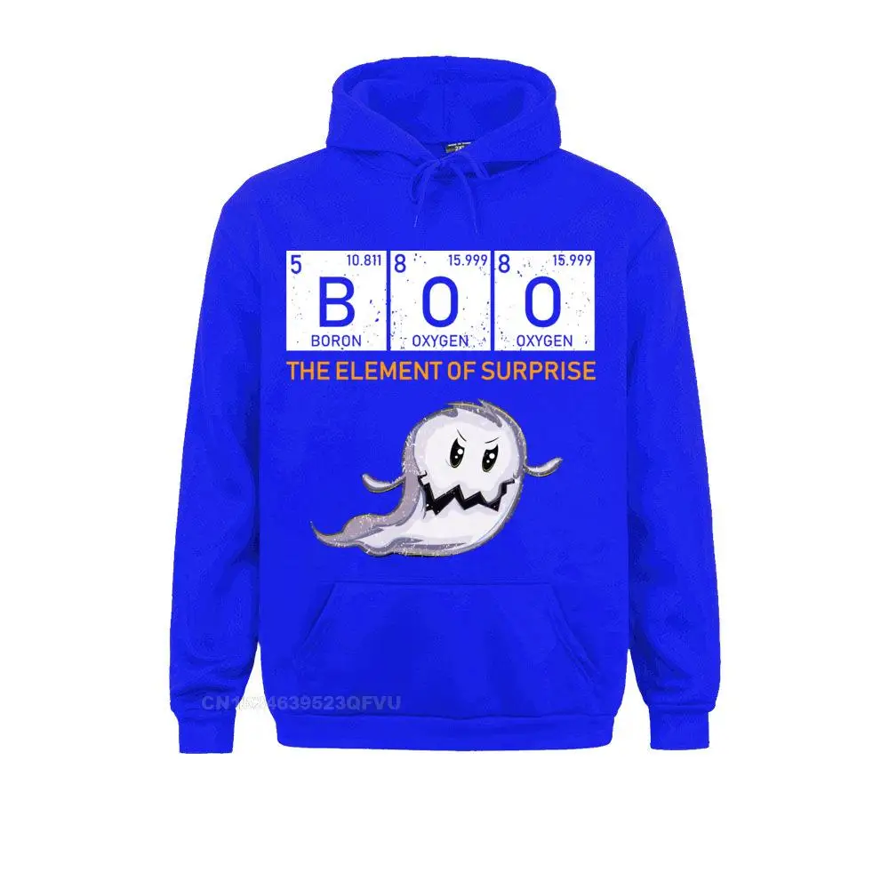 พิมพ์ Sweasweater ผู้ชายตลกฮาโลวีนองค์ประกอบของ Surprise Boo ผู้ชาย Pullover Hoodie สารเคมีตารางธาตุวิทยาศาสตร์ Geek