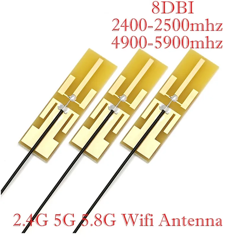 Antena interna WIFI FPC PCB 5dBi 8dBi IPX IPEX, Conector de soldadura Omni Bluetooth, antena 3dBi IEEE b/G/n WLAN, 2,4 Ghz 4G 5g, 5 uds.
