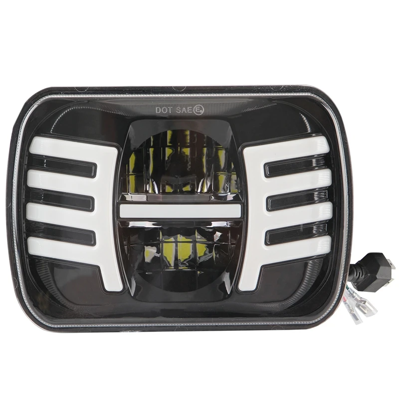 DHBH-5X7 Inch Led Headlight 7X6 Led Sealed Beam Head Light Lamp with High Low Beam for Jeep YJ Cherokee XJ