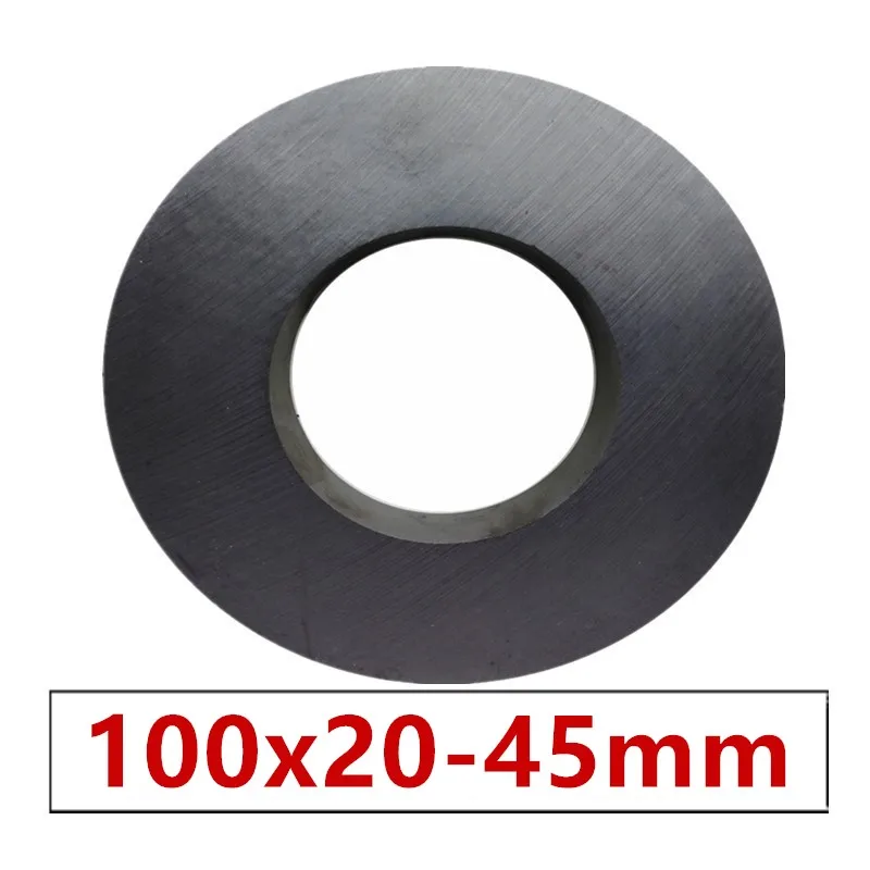 

1pcs Ring Ferrite Magnet 100x20 mm Hole 45mm Permanent magnet 100mm x 20mm Black Round Speaker ceramic magnet 100*20 100-45x20mm