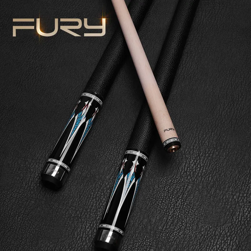 Fury Pool Cue AWP Series 11.75mm / 13mm American Maple Shaft Ocean Blue Tec Decal Linen Wrap 58'' High Quality Taco De Billar