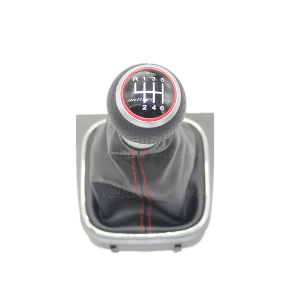 For VW Golf 5 mk5  Golf 6 MK6 GTI GTD R32 R20 (2004-2013) Car 5 Speed 6 Speed  Gear Shift Stick Knob With Pu Leather Boot