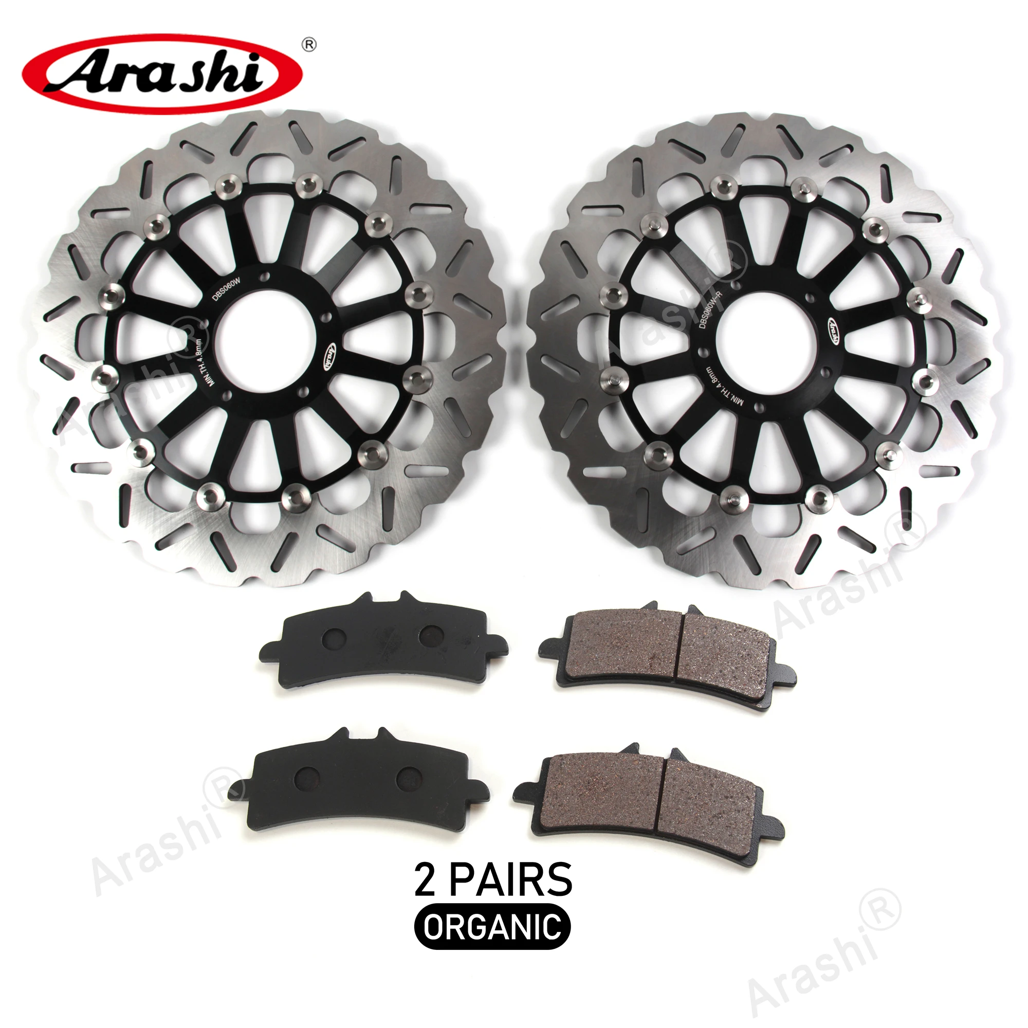 ARASHI CNC Front Brake Disks Rotors Disc Brake Pads For DUCATI Streetfighter 1100 2009 2010 2011 / 1198 2009-2011