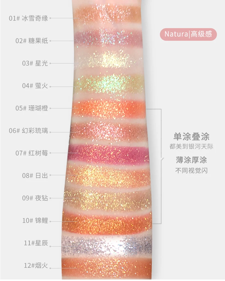 12 Kleuren Glitter Oogschaduw Palet Langdurige Shimmer Gepigmenteerde Waterdichte Fleuren Ogen Make-Up Gemakkelijk Te Dragen Schoonheid Cosmetica