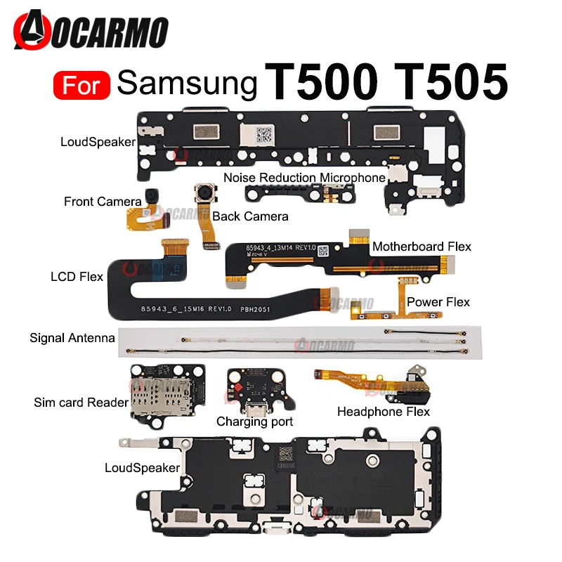 SIM Card Reader Speaker Mic USB Charging Port Power Signal Antenna Flex For Samsung Tab A7 10.4 T500 T505 Main and LCD Fex Cable