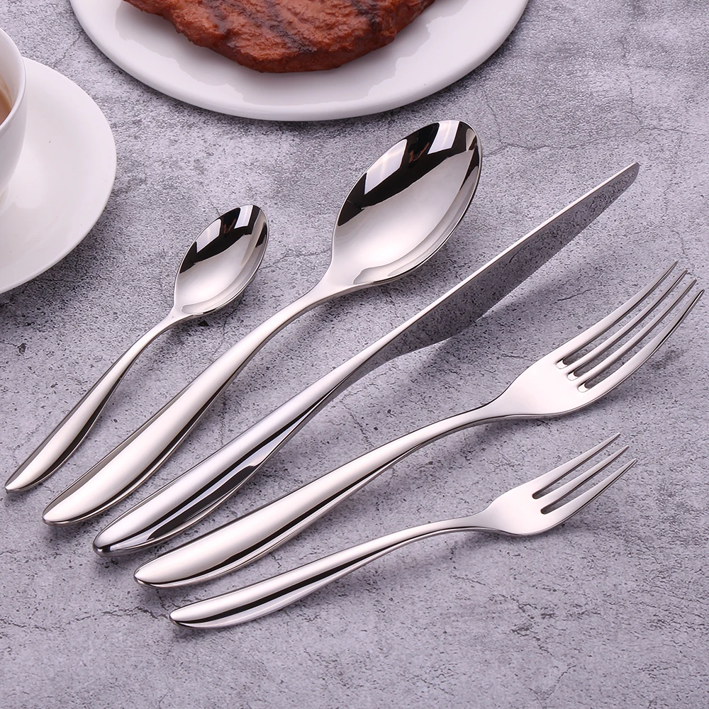 16/20 Pieces Gold Cutlery Set Stainless Steel Tableware Dinnerware Knife Fork Spoon Set Flatware Sliverware Utensils For Kitchen