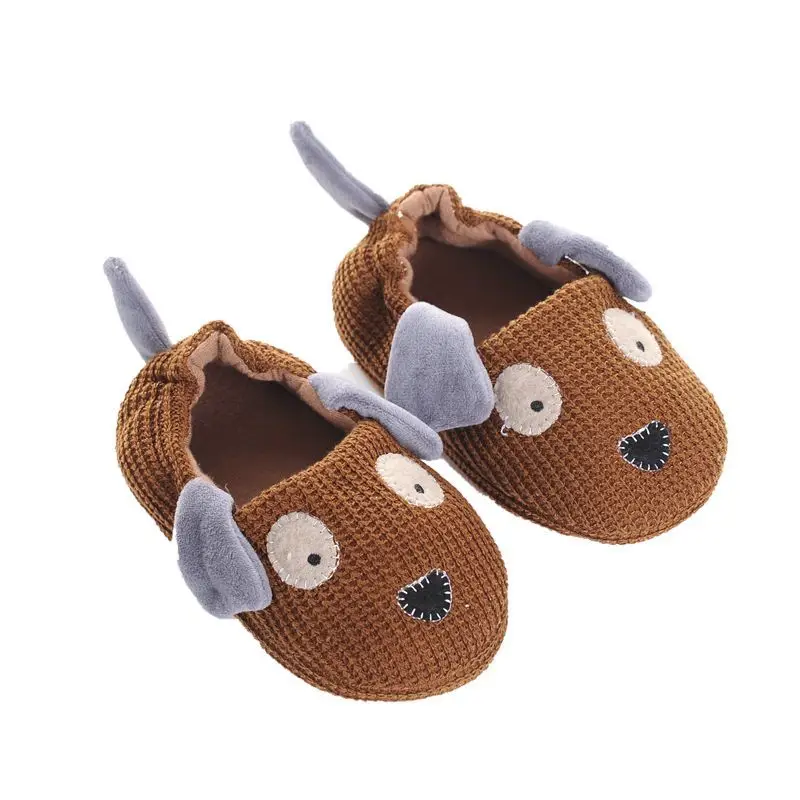 Kids Cotton Slides Autumn Winter Indoor Non-slip Cute Dog Non-slip Kids Shoes Home Slippers Fashion Baby Boys Slippers