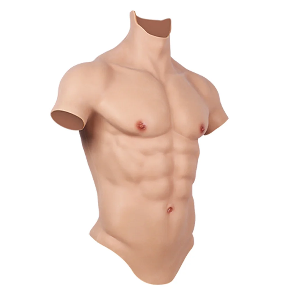 Lianwa Silicone Crossdresser Cosplay vestito maschile falso falso muscolo della pancia petto da uomo Macho simulazione artificiale muscolare realistica