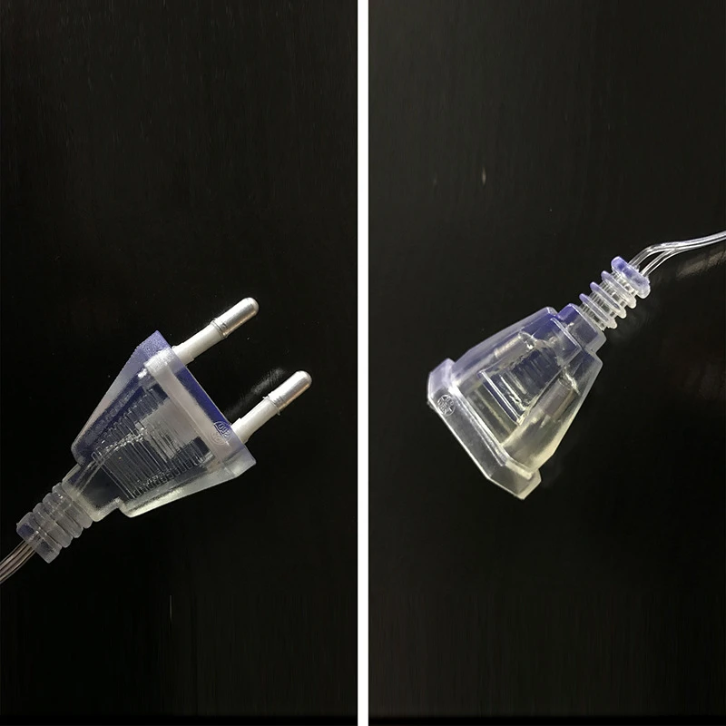 5M LED Curtain Icicle Fairy Christmas String Light Power Extension Cable Plug Extender Wire For Garland Wedding Party Lamp Decor