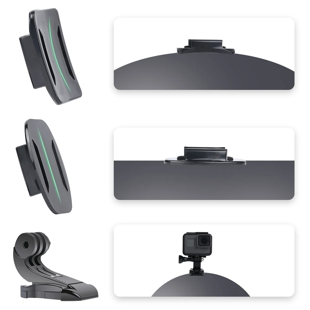 Custodia antivento casco moto mento anteriore adattatore fibbia a montaggio fisso per GoPro Hero11 10/9/8/7/6/5 nero per accessorio Go Pro