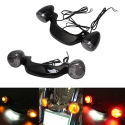 Motorcycle Gloss Black Rear Turn Signal Brake Light Bar Lamp For Harley Touring Street Glide Road King Special FLHX FLTRX 10-21