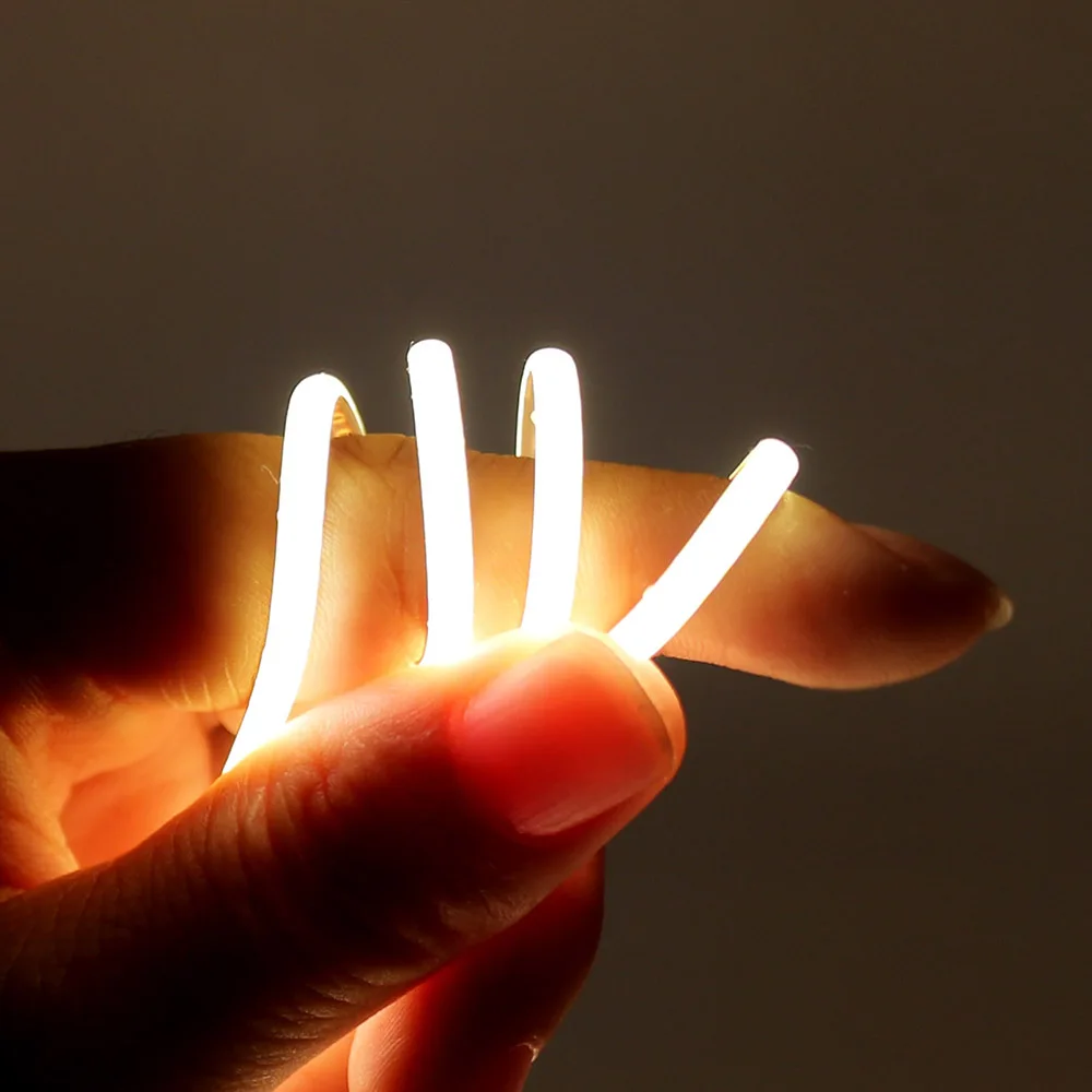 5V 3mm superdünnes COB-LED-Streifenlicht für Spielzeug, DIY-Dekoration, USB, batteriebetrieben, 480 LEDs/m, kühles Weiß, flexible Bandlichter, Rot – Detail 3