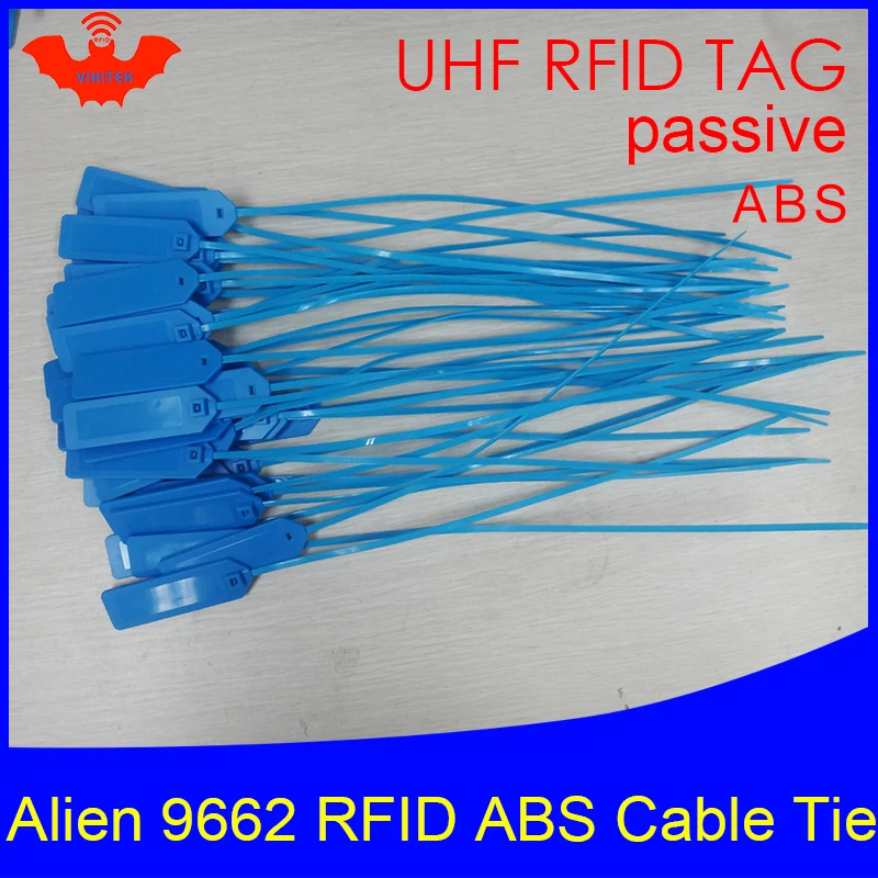 

RFID tag UHF ABS cable tie Alien 9662 EPC6C 915mhz 868m 860-960MHZ Higgs3 92*28*3.5mm long distance smart card passive RFID tags