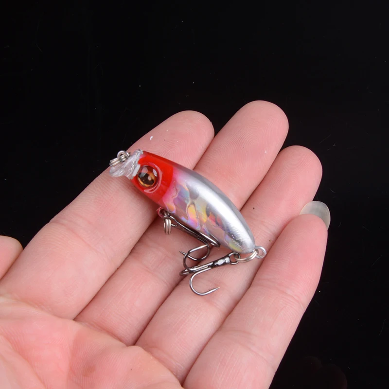 1pc mini Popper Hard Bait 4.3cm 3.1g Minnow Fishing Lure Crankbait Wobbler Tackle Isca Poper Floating Top Water pike Lure 3D Eye