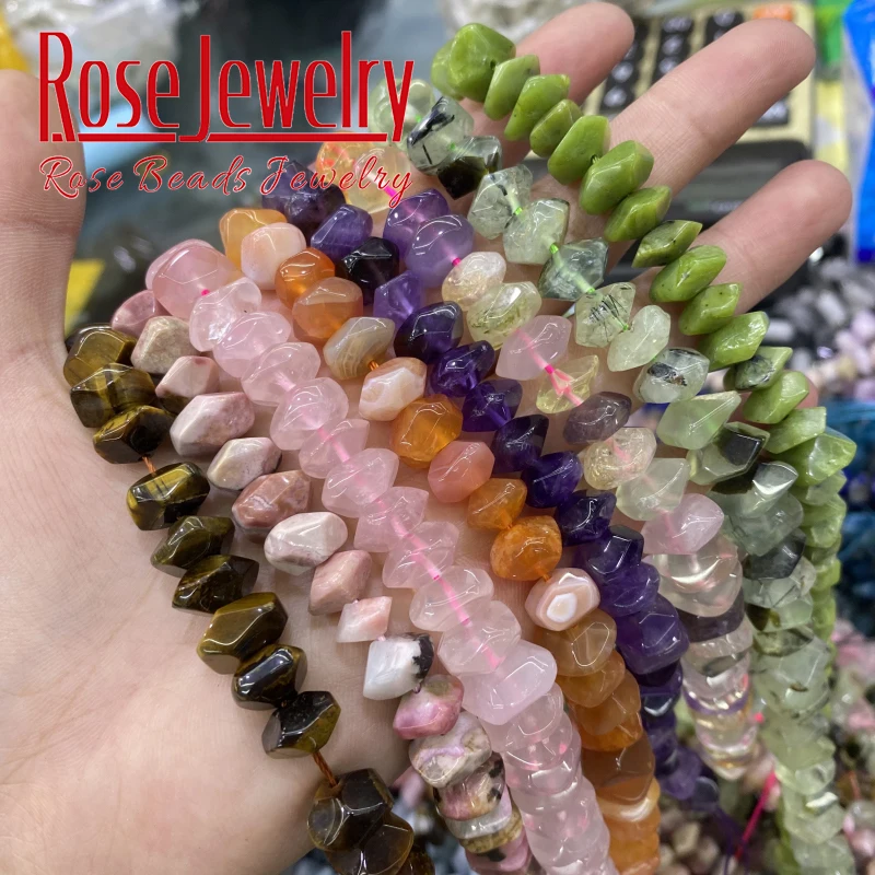 

Apatite Tiger eye Opal Jades Turquoise Quartz Rutilate Rhodonite Stone Beads Faceted Loose Beads For Jewelry Making Diy Bracelet